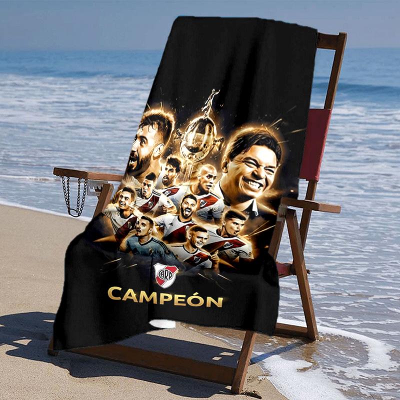 proof beach towel with Club Atlético River Plate pattern - soft,absorbent,quick-drying,machine washable - perfect for swimming,camping,bathing
