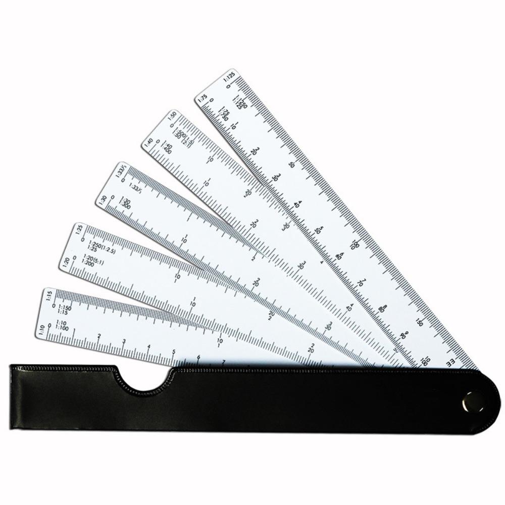 Multifunctional Foldable Rulers 5 Blades Scale Ruler Fan Shape Scale Ruler  School Supplies