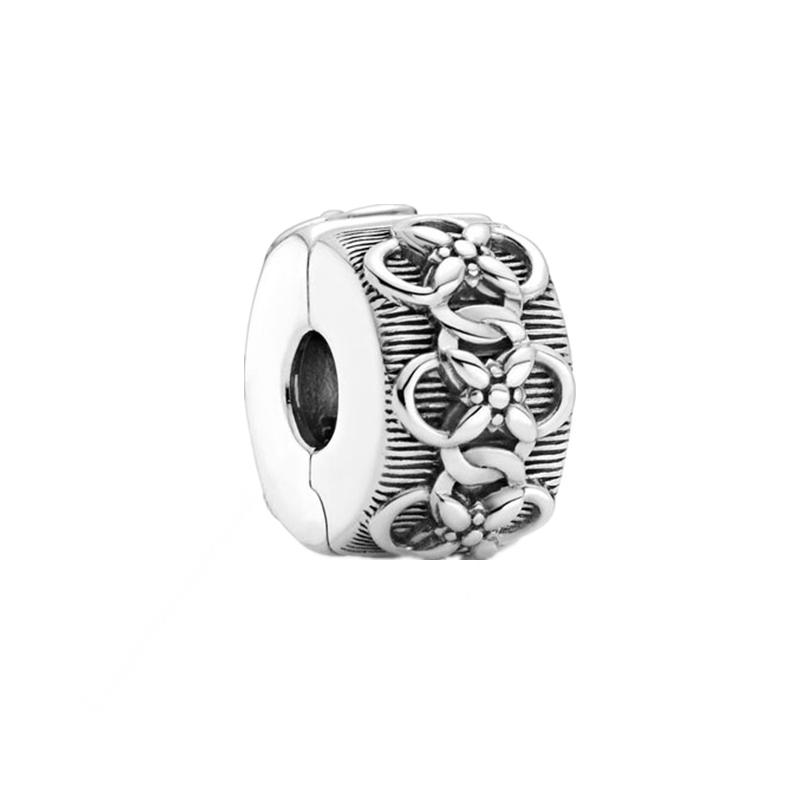 2025 Sparking Flower Clip Charm Beads Dangle Snake Fit Original Silver Bracelet Necklace Beads For Diy Jewelry Women Gift