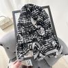 Autumn and Winter Cotton and Linen Women's Air-conditioned Room Warm Shawl Fashion High Sense Elegant Rose Print Scarf