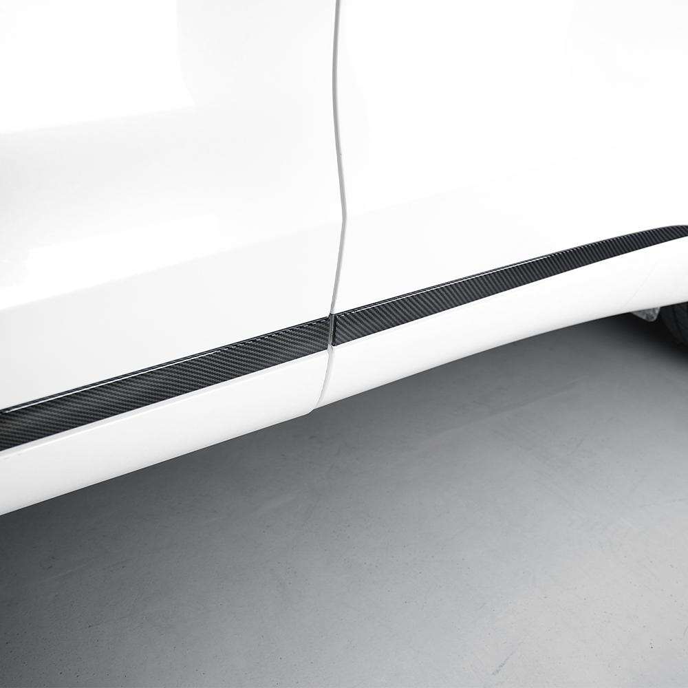For Genesis GV70 2022-2025 6PCS Car Carbon Fiber Black ABS Body Side Panel Cover Trim Styling Mouldings Exterior Parts