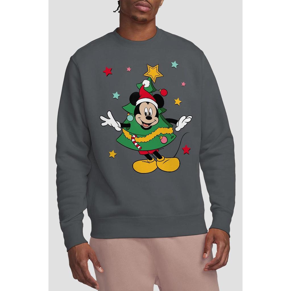 Disney Unisex Adult Mickey Mouse Christmas Tree Sweatshirt