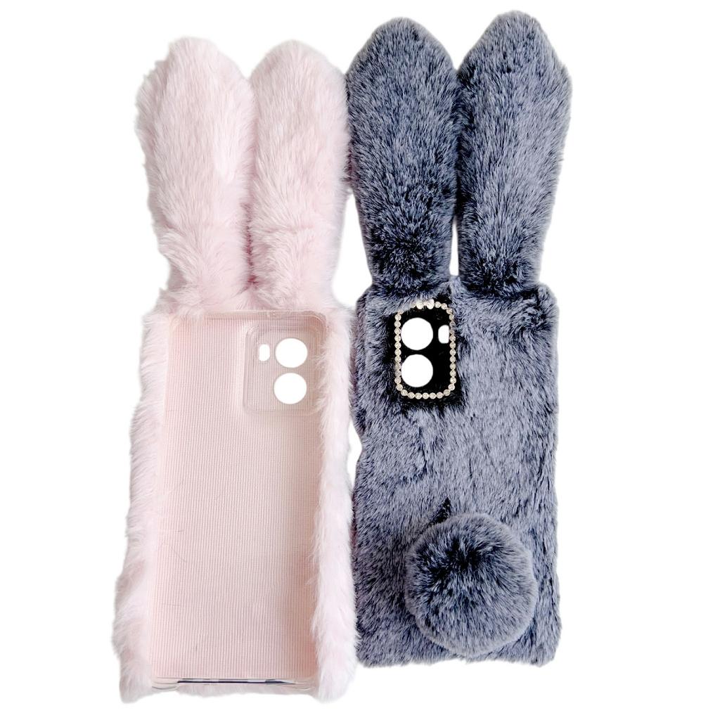 Для HMD Fusion 5G Чехол Плюшевый Милый Кролик Зимний Пушистый ТПУ Чехол для Телефона
