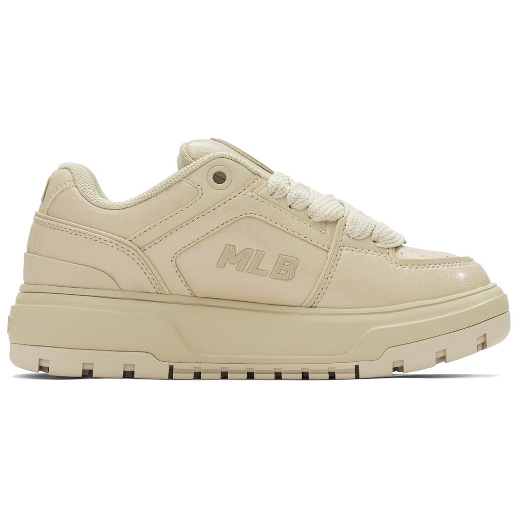 New MLB Chunky Liner Anti Slip Wear Resistant Low Top Skateboard Shoes Unisex Beige Yellow 3ASXCWL4N-50BGS