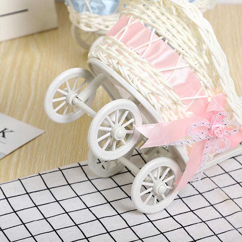 Корзина Детская коляска Коляска Плетеные украшения Мини Милашка Конфеты Плетеная игрушка для хранения Сервировочная игрушка Фрукты