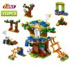 152PCS 6 In 1 Tree House Model Small Size Building Blocks Bricks Kids Toys for Girl Gift