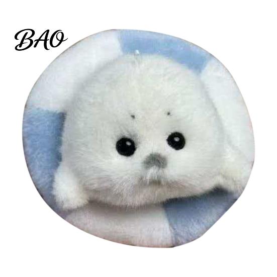 Seal Plushie Gift Cute Baby Plush Keychain, Soft Fluffy White Mini Bag Kawaii Keychain Charm, Stuffed Ocean Animal Key Ring Accessory for Backpack