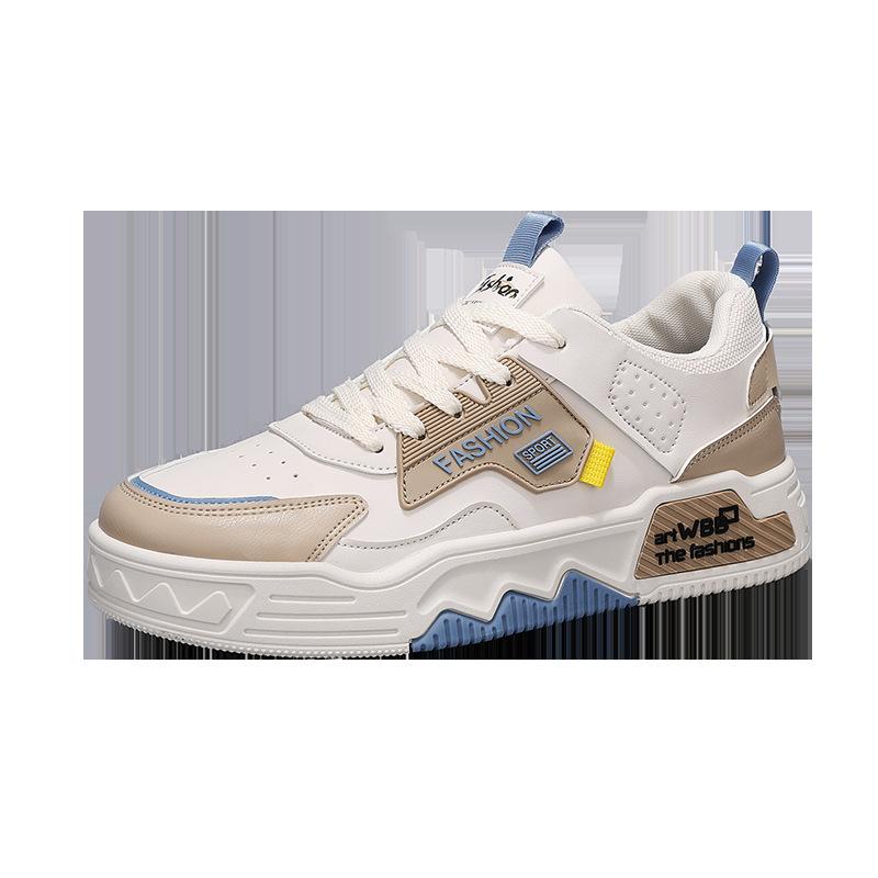 Мода 2024 Летняя Модная Обувь Кожаная Вставка Спортивная Мужская Обувь Толстая Подошва Увеличение Сетчатая Поверхность Дышащая Повседневная Обувь для Скейтборда