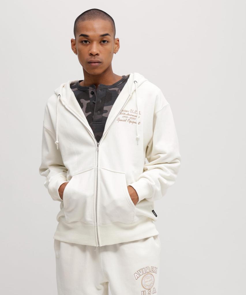 AVIREX 50th VARSITY PARKA men's 2XL off white 783-5231006