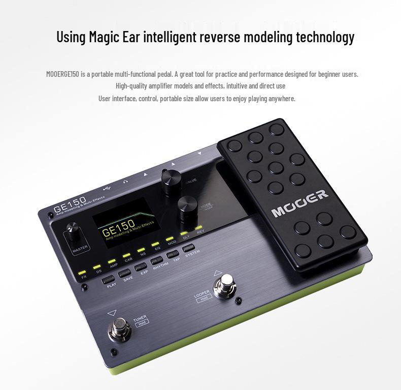Гитарная мультипедаль эффектов MOOER GE150 с 9 типами эффектов и симуляцией усилителя