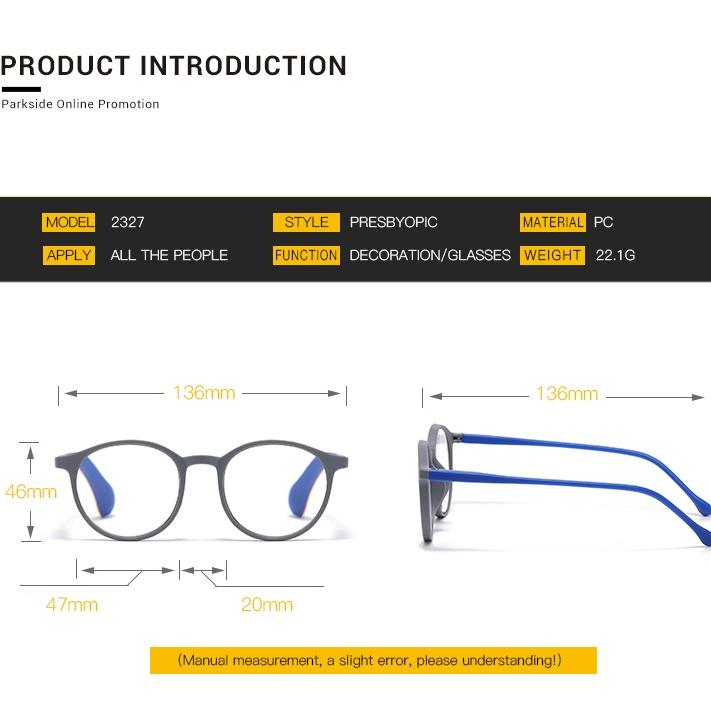 Round Reading Glasses For Women Computer Anti Blue Light Men Presbyopia Hyperopia Clear Lens Reading Eyeglasses Eyewear High-Definition Resist Fatigue