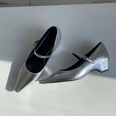 Однословный ремешок с пряжкой, толстый каблук, туфли Мэри Джейн для женщин, остроносые, с внутренней платформой, одинарные туфли, неглубокий вырез, темпераментные, для通勤, высокие каблуки