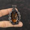Tiger's Eye Pendant Copper Wire Wrapped Pendant Gemstone Pendant Copper Jewelry Handmade Pendant Wire Wrapped Jewelry For Gift Healing Stone