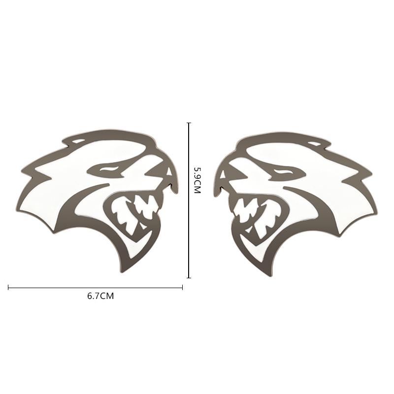 Leopard Head Badge Sticker Front Grill Side Fender Rear Trunk Emblem Decal Cars Accessories