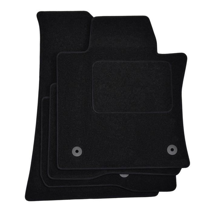 Tapis De Sol - SsangYong - Korando - Velours Noir - 4 Pièces - Antidérapant Et Imperméable