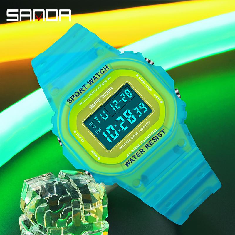 Sanda Men Water Proofwatches Luxury Brand Analog Digital Led Watches Women Electronic Clock Luminous Sports Wrist Watch