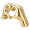 Heart Hands Sculpture Resin Aesthetic Gesture Decoration Modern Heart Sign Statue Art Figurine for Coffee Table Shelves Wedding Golden