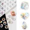 20Pcs Pointed Nail Rhinestones Nail Gems 3D Nail Charms Nail Crystals Heart Rectangular Rhinestones Diamond for Women