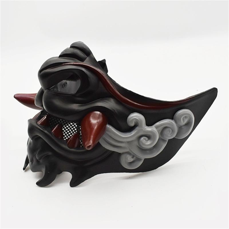 Half Face Mask Halloween Cosplay Mask Masquerade Mask Party Mask Japanese Mask Devil Samurais Mask for Carnivals