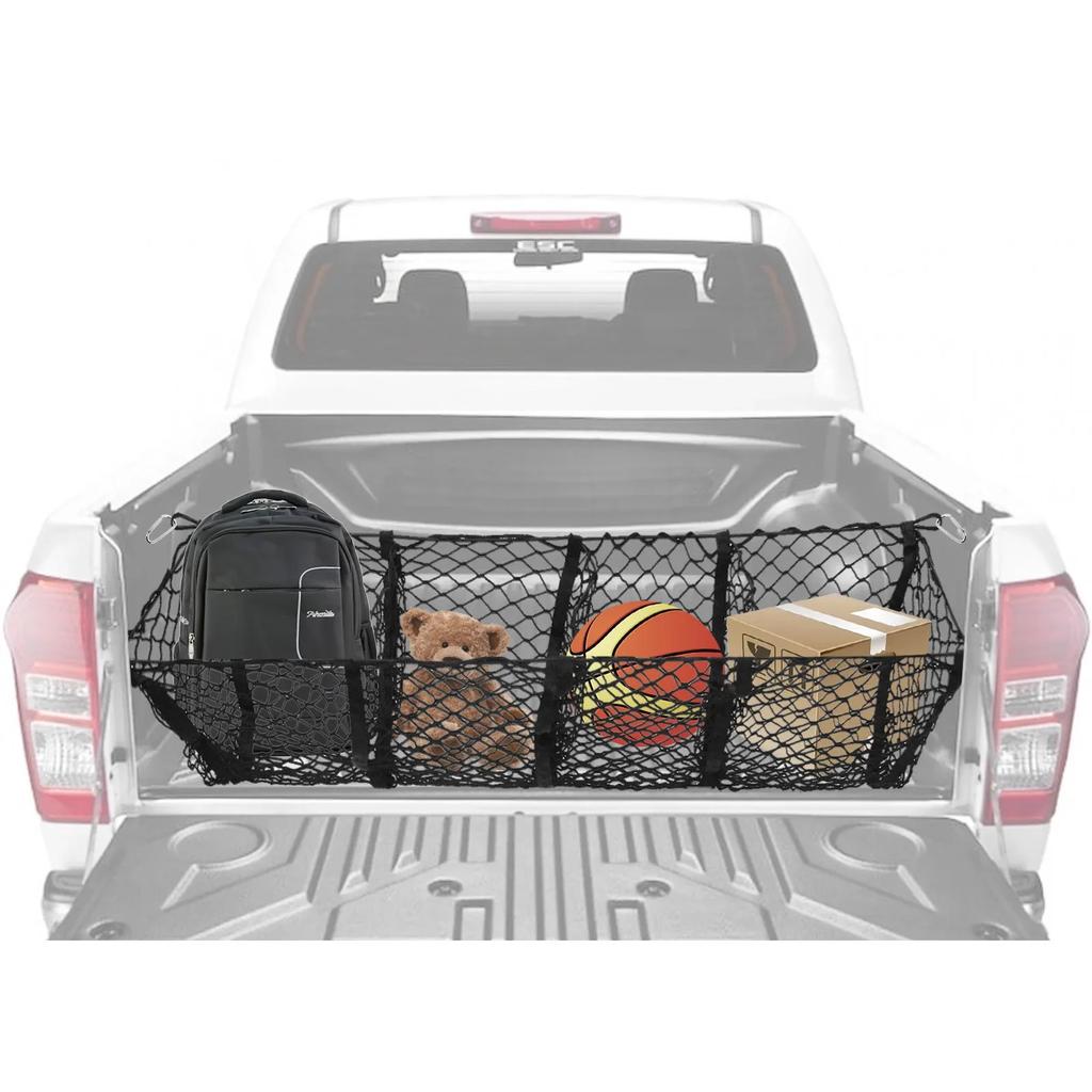 SJL4 For Dodge Ram 1500 2500 3500 4500 5500 Pickup Van 3/4 Pocket Cargo Net Trunk Luggage Storage Organiser Mesh Car Accessories