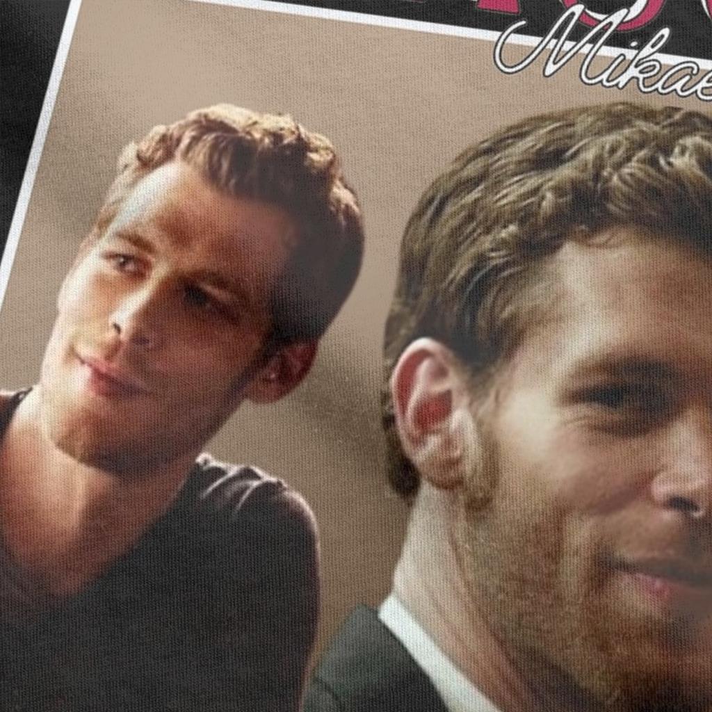 Потрясающая футболка Клауса Майклсона Дневники вампира Мужская футболка с круглым вырезом из чистого хлопка Футболка с коротким рукавом Графические топы