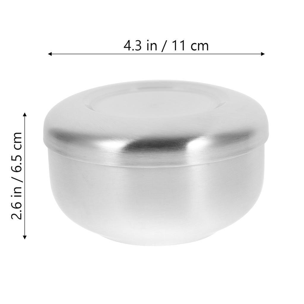 Practical Stainless Steel Men Shaving Bowl With Lid Soap Cup Smooth Shaving Mug Men Shave Lid Cream Foam Brush Lather Bowls