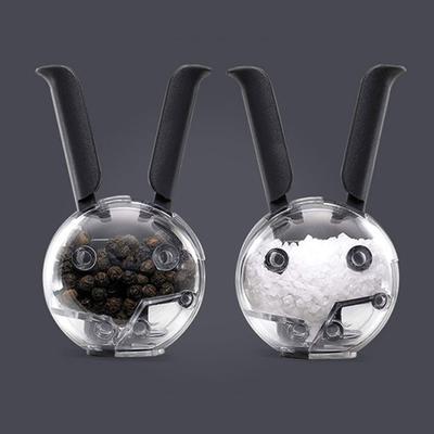 Мельница для перца, соляная мельница, регулируемая крупность, шейкер для специй, форма кроличьих ушей, легко очищаемые измельчители для дома