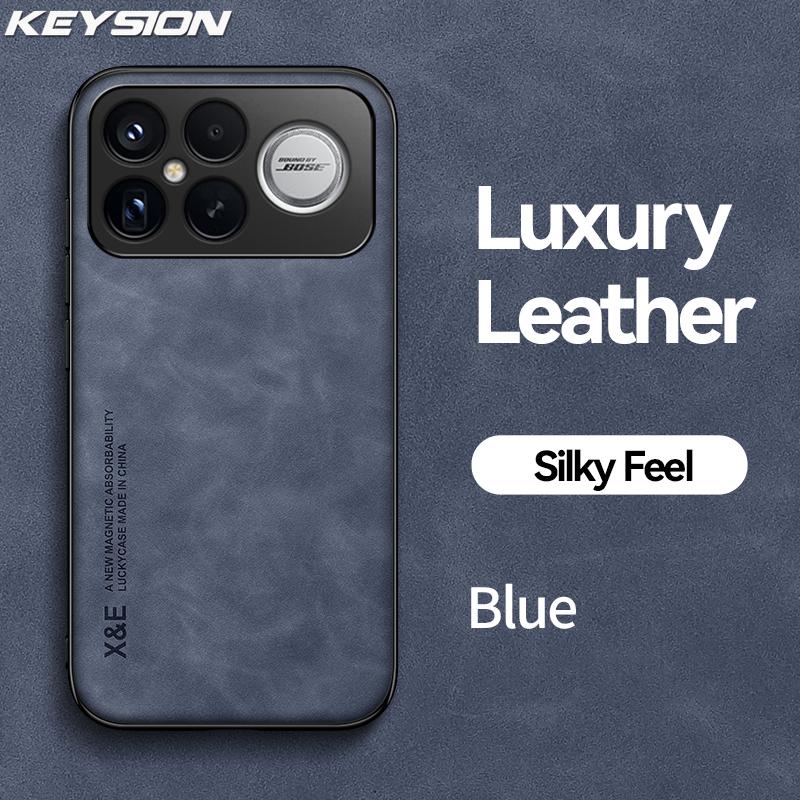 KEYSION Роскошный ретро чехол из ПУ кожи для Xiaomi POCO F8 Pro Мягкий силиконовый+ПК Противоударная задняя крышка для телефона для POCO F8 Ultra