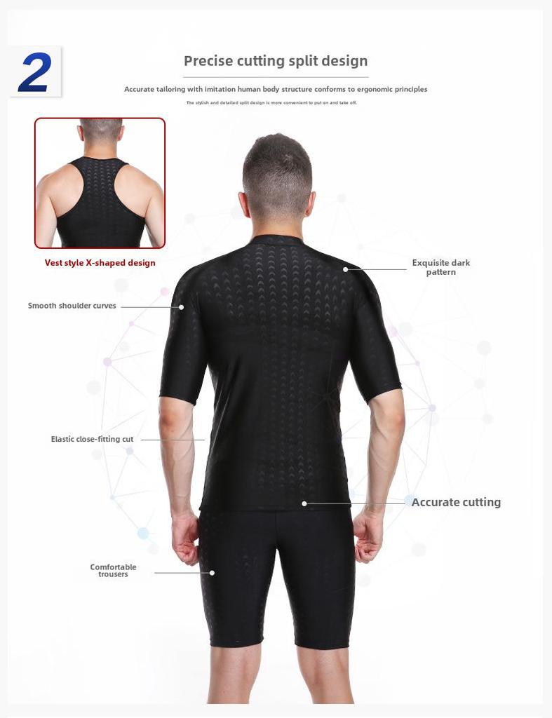 Мужские быстросохнущие водонепроницаемые плавки-шорты - Облегающие пятиточечные пляжные плавки