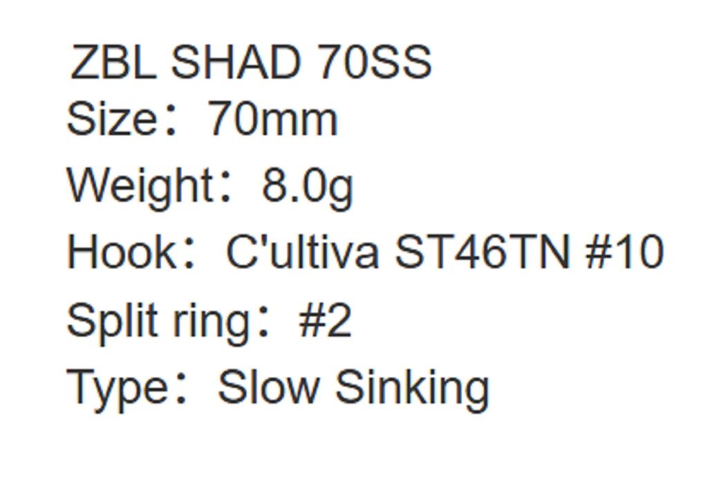 ZipBaits ZBL Shad 70 SS Медленно тонущая приманка 725 (1123)