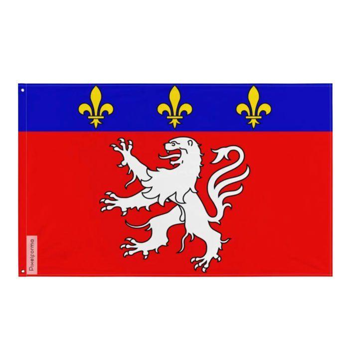 Drapeau - Grand Lyon - 96 X 144 Cm - Polyester - Impression Recto/verso - Œillets En Fer