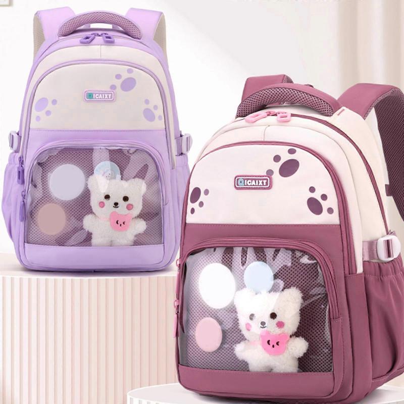 Cartoon Backpack Spacious And Comfortable School Bag Casual Daypack Book Bags For Daily Use School And Activities Light purple