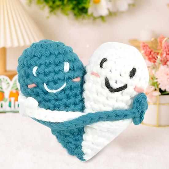 Вязаные крючком карманные сердечки Два обнимающихся сердца Вязаные крючком карманные обнимающиеся сердечки ручной работы