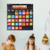 Calendar Pocket Chart Classroom Multipurpose with 88 Cards School Supplies Cabinet