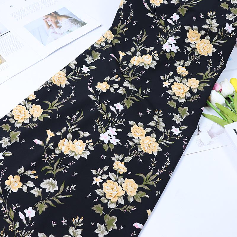 100D Четырехсторонний эластичный полиэстер Цветочная тканая ткань для подкладки платья