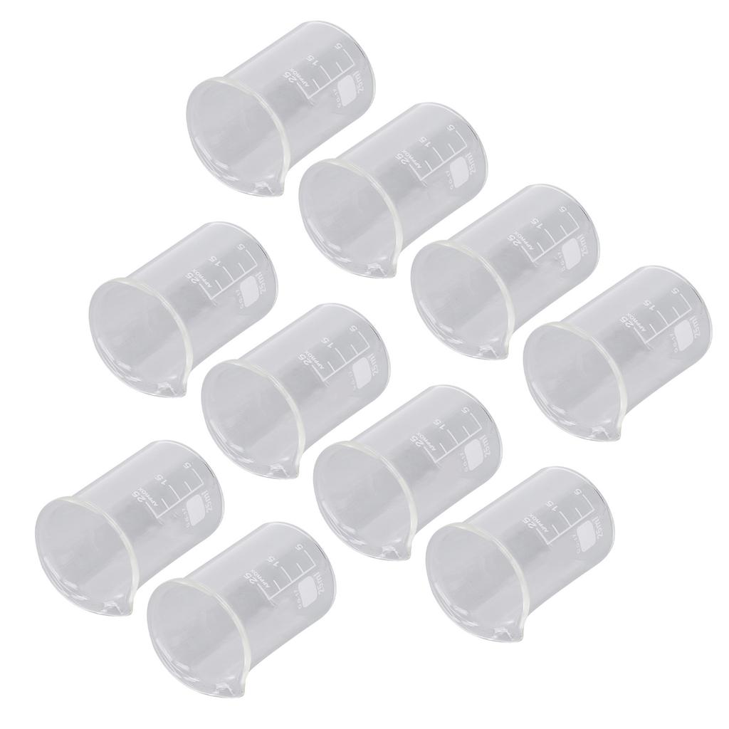 Набор из 10 стеклянных стаканов для экспериментов, мерный стакан с весами, обучающее оборудование, емкость 25 мл