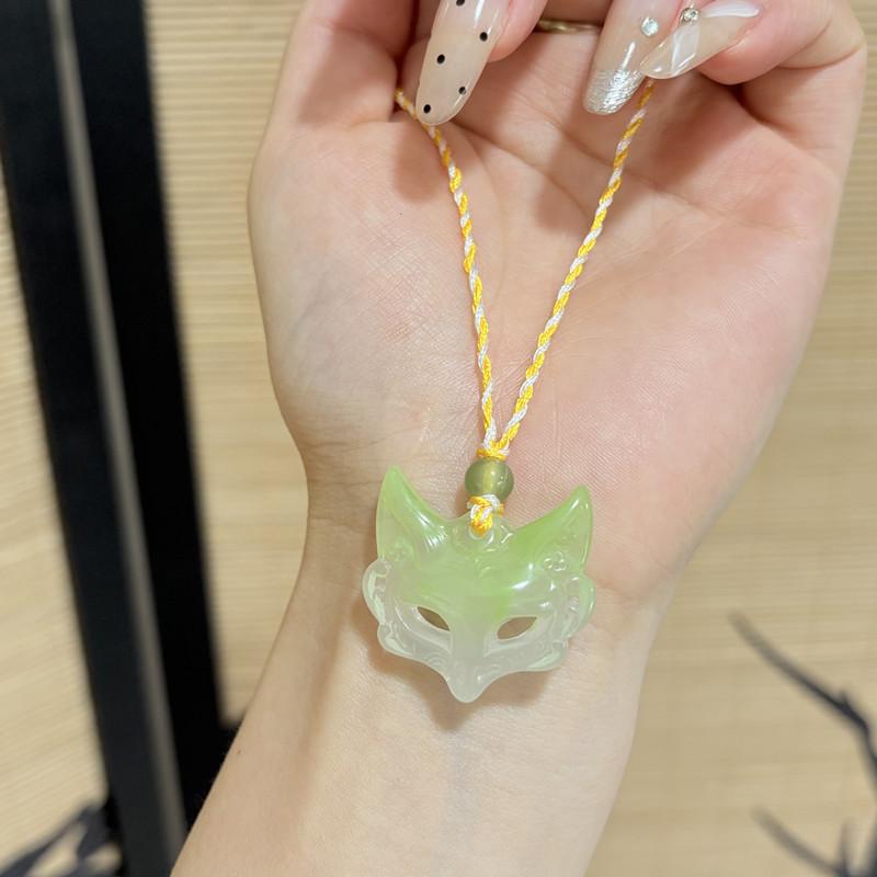 National Style Mask Fox Face Aesthetics Fox Weaving Guardian Pendant Men's and Women's Necklace Couple New National Style