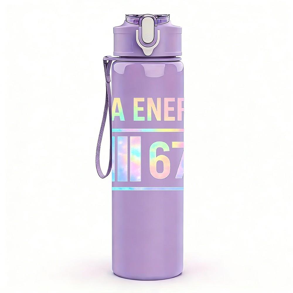 1PC Aura Energy Hks 67 Color Gradient Print 750ml Color Plastic Sports Water Bottle Leakproof Flip Straw Lid Suitable for Sports Office Home Use