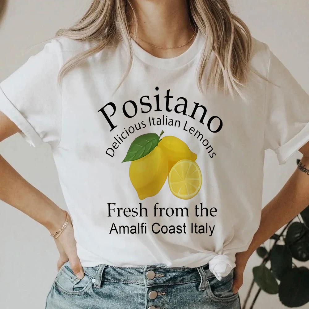 Ретро Футболка с лимончелло La Dolce Vita Лимонная Футболка Футболка из Италии Короткая Женская Футболка Летняя Повседневная Футболка Эстетичная Лимонная Одежда