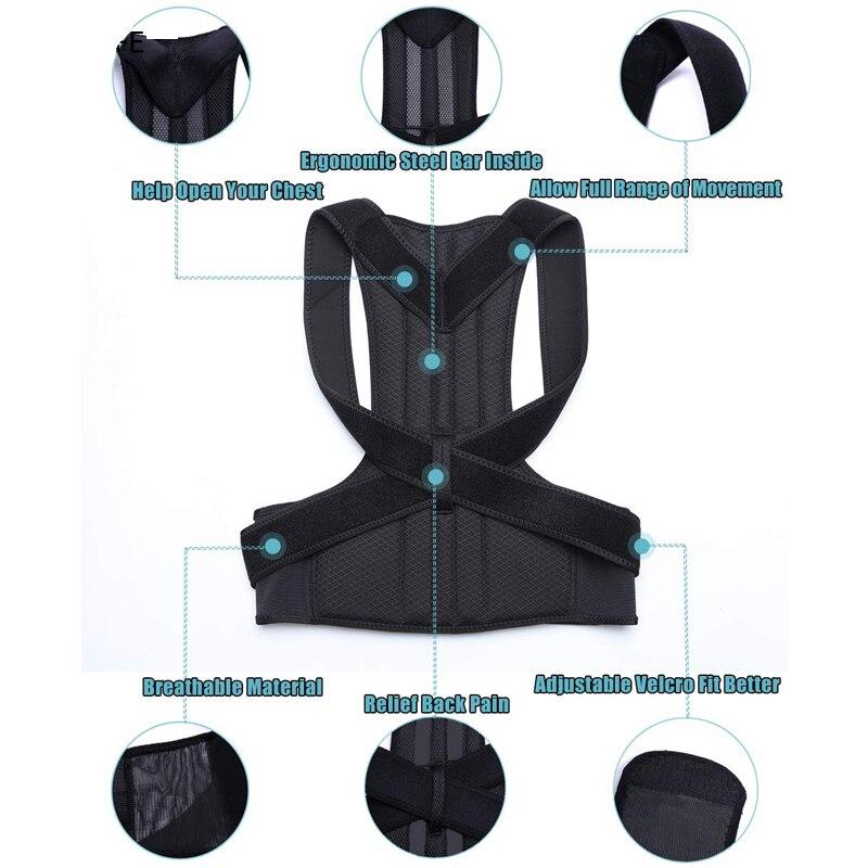 Регулируемый корректор осанки больших размеров, поддержка спины, плечо, корсет для спины, коррекция осанки, корректор осанки позвоночника, лента для фиксации осанки