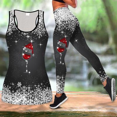 Праздничный принт Рождество Наряд для йоги для женщин Модные леггинсы для тренировок Фитнес Спортивный повседневный Набор для йоги Спортивный костюм
