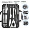 Набор для барбекю из нержавеющей стали с небольшой трубчатой ручкой и тканевой сумкой
