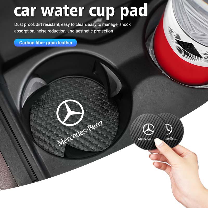 Carbon Fiber Car Coaster Water Cup Mat Drink Anti-slip Pad For Mercedes Benz W202 W212 W126 W140 W168 W177 CLS GLE GLC GLS CLA FVWXY1