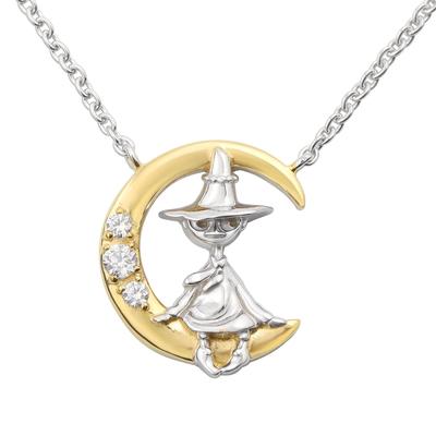 Ожерелье Moomin Snusmkin Crescent Moon из серебра 925 пробы, официальный персонаж Traveler Moon Goods [Shinjuku Ginnokura] для женщин