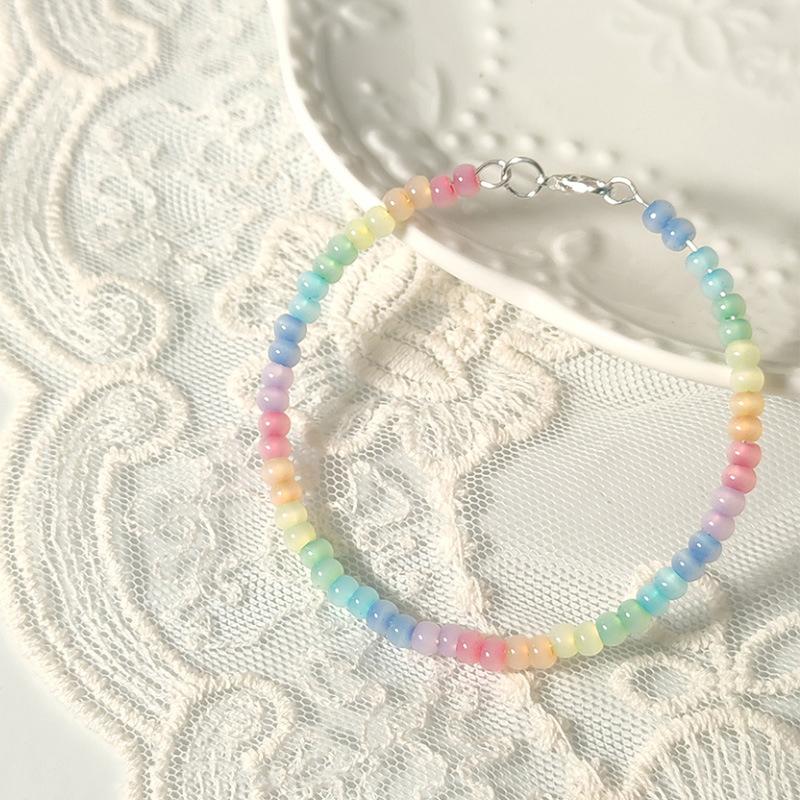 Браслет в стиле бохо, цветной браслет из бисера для женщин и девочек, простой, милый, универсальный браслет, ювелирные изделия, аксессуары, подарки