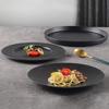 Japanese Melamine Plate Black Dinner Plate Cooking Dishes Beef Flat Plate Hotel