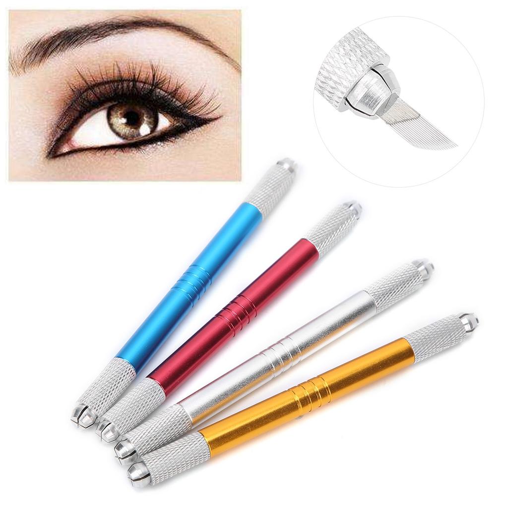 4 шт. Ручка для микроблейдинга ручная Алюминиевый сплав Набор аксессуаров для макияжа, татуажа бровей