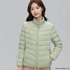 Женская легкая короткая пуховая куртка - Осень/Зима 2024, 90% белый утиный пух, воротник-стойка, приталенный силуэт, трендовая повседневная верхняя одежда.