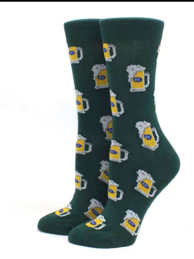 CHAOZHU Men's Funny Socks Cartoon Beer Business Fashion Crew Socks Xmas Father's Day Birthday Gift Casual Socks