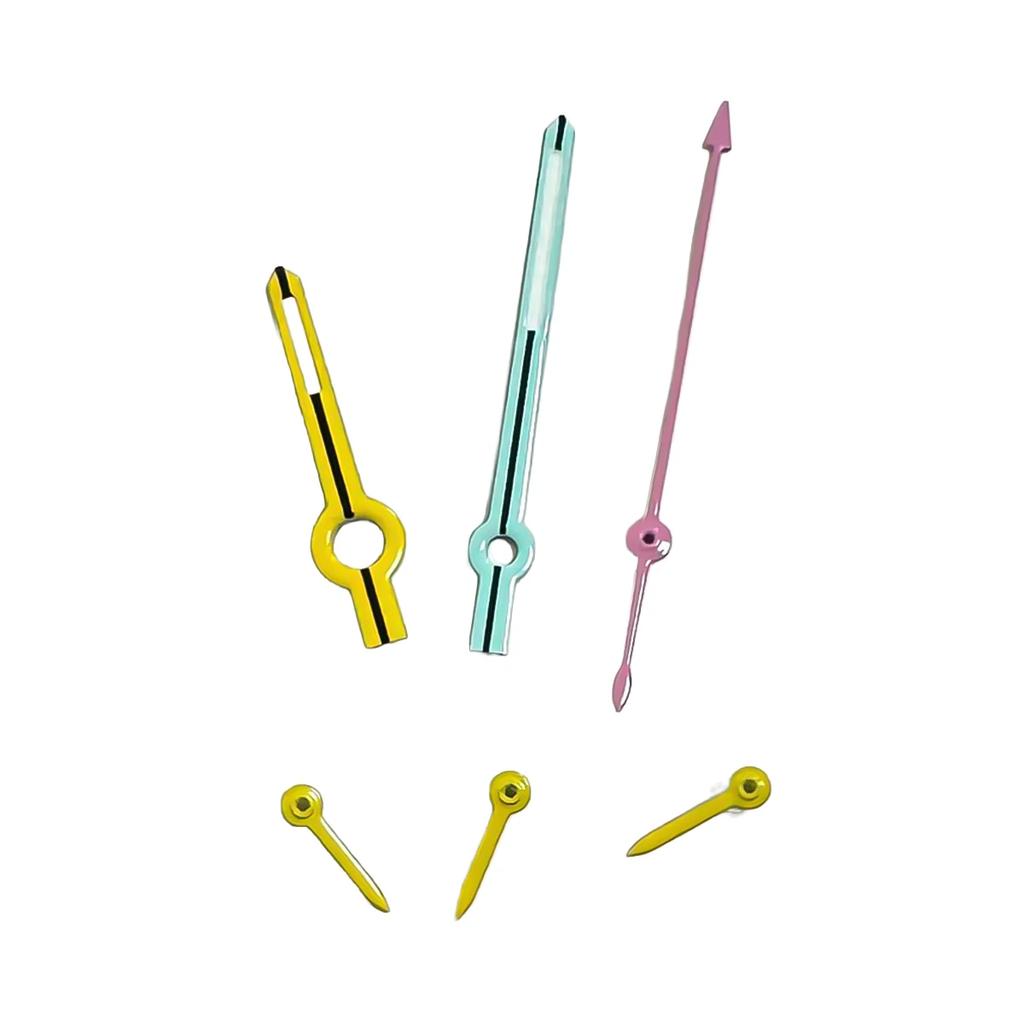 Серебристые/Оранжевые Стрелки для Часов для Механизма VK63 6 Пинов Зеленый Люминесцентный Указатель Часов Аксессуары